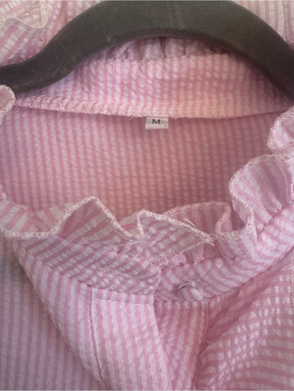 Girls' Pink Ruffle Button-Up Top - Picture 2 of 4